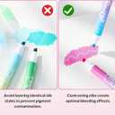 2 x Dual Tip Pastel Highlighters, 8 Colors, 4-Pack, No Bleed Quick Dry Ink, Chisel and Bullet Tips (DOpamine+macarom).