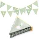 Hahafelt One Silly Goose Birthday Banner, Cute Silly Goose 1st Birthday Party Decorations Fabric Bunting Garland with Bow for Baby Shower, Nursery Room Decor(Plaid, Sage Green)