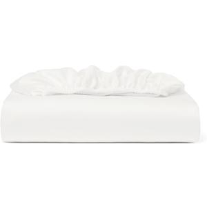 Cosy House Collection 100% Rayon Derived from Bamboo Fitted Sheet - Cooling, Breathable, Silky Soft Deep Pocket Bottom Sheet (Twin XL, White)