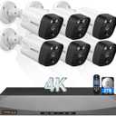 4K POE Wired Outdoor Home Security Camera System Surveillance Cameras | 130 Wide Angle, AI Human Detection, PIR Sensor, Two-Way Audio, No Monthly Fee, 8-Channel NVR + 2TB HDD, 30Day Storage