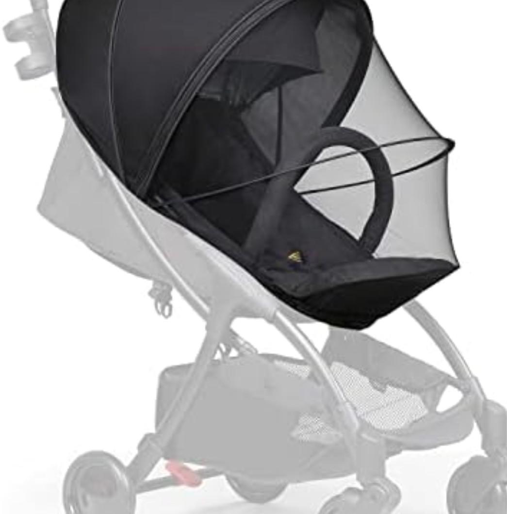Beberoad Love Universal Stroller Sun Shade & Mosquito Net – 2-in-1 Baby Stroller Cover with UV Protection & 2-Way Zipper for Infant Carriages, Prams, and Travel Strollers (Black)