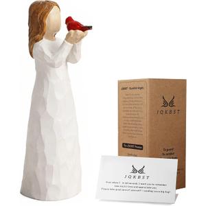 Angel Cardinal Figurines Gift for Women, Messenger, Sympathy Gifts for Loss of Loved One, Sculpted Hand-Painted Figure Statue Home Decor