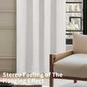 BGment Off White Blackout Curtains 54 Inch Length for Bedroom 2 Panels Set, Linen Textured Thermal Insulation Soundproof Window Curtain Drapes with Grommet, 52 Inch Wide Each Panel
