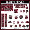 Graduation Decorations 2026 Maroon Party Decor Set with Congrats Grad Banner, Class of 2026 Backdrop, Balloons, Box & Streamers Supplies for High School & College Celebrations