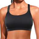 Women Sports Bra Swim Top - Swim Bra Bikini Tops Scoop Neck Bathing Suits Top Cross Strap 2025 Swimsuit Tops Only (X-Large, Black)