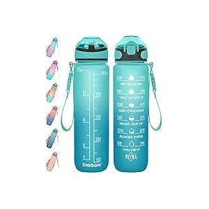 25 oz Drinking Water Bottle with Times to Drink and Straw, Motivational with Carrying Strap, Leakproof BPA & Toxic Free, Ensure You Drink Enough Water for Fitness Gym Outdoor