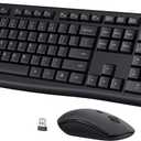 Wireless Keyboard and Mouse Combo, COLIKES 2.4G USB Cordless Mouse and Keyboard, 3 Level DPI Slim Ergonomic, Responsive Plug & Play for Computer Laptop PC - Full Size