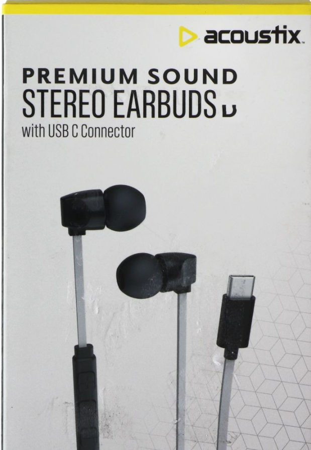 Acoustix Premium Sound Stereo Earbuds With Usb C Connector