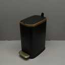 CEROELDA Small Bathroom Trash Can with Lid Soft Close-5L/1.3 Gal Slim Garbage Can-Metal Step Wastebasket-Rectangle Narrow Waste Bin for Office, Bedroom, Toilet, Live Room-Black