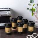 Lamosi 16 oz Coffee Cups 50 Pack, Disposable Coffee To Go Cups with Lids, Stir Sticks and Sleeves, 16 oz Black Hot Paper Cup for Home, Travel, Office