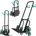 Garvee Heavy Duty Stair Climbing Dolly 440Lbs Capacity 3-Wheel Design Foldable Steel Frame Non-Slip Grip Retractable Handle Easy Carry for Moving & Delivery