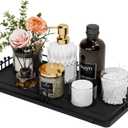 Toilet Paper Basket, Bathroom Basket for Counter Toiletries Towel Decor TP, Toilet Tank Tray, Guest Back of Toilet Organizer Storage, Vanity Tray for Perfume Makeup, Kitchen 13x6.5 Black