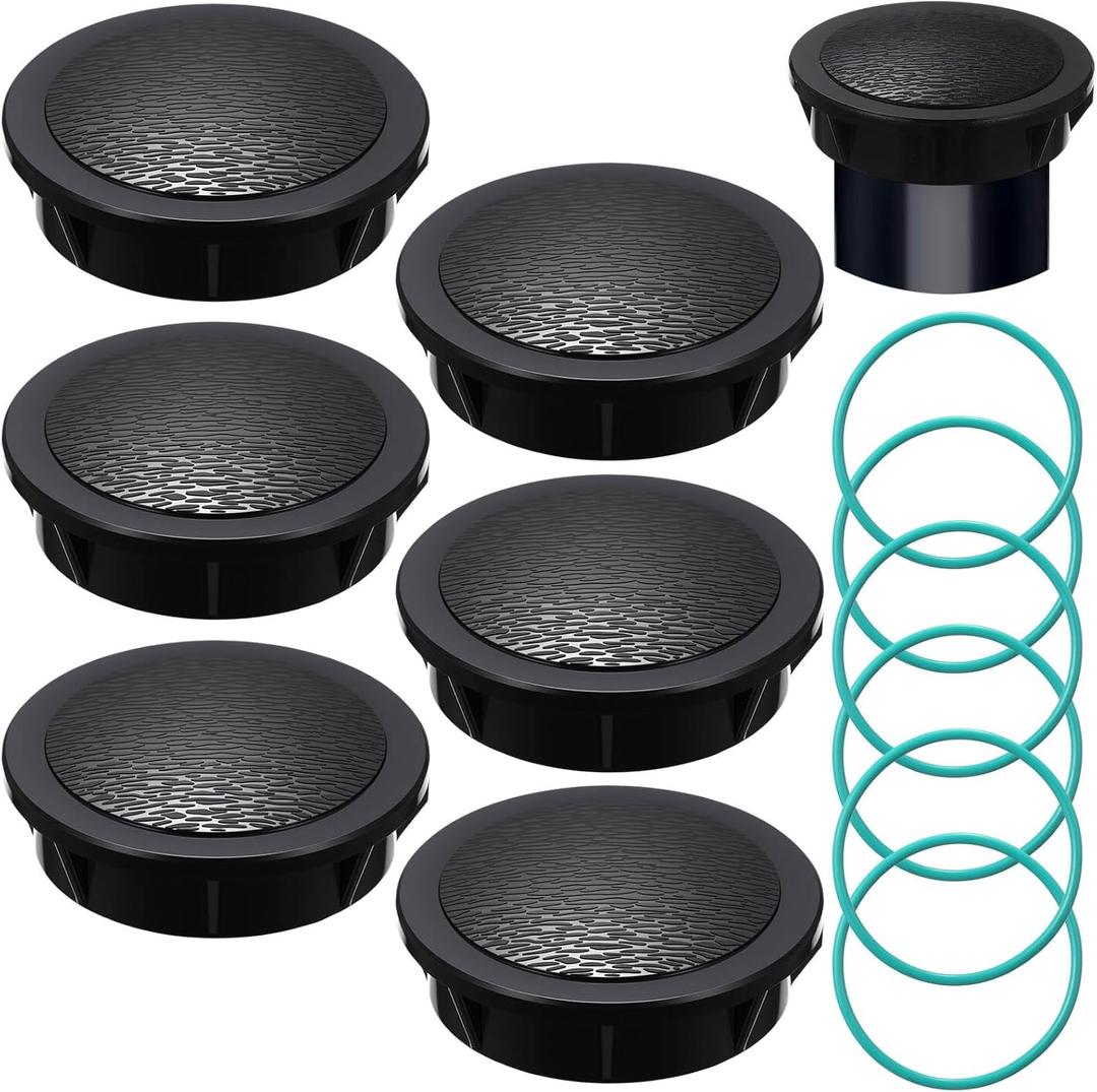 6 Pack Sprinkler Head Caps Compatible with Rain Bird 1800XC 1800 Series Spray Bodies, UV-Resistant ABS Replacement with O-Ring for Lawn Garden Sprinkler System Maintenance