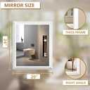 SMIROR Matte White Bathroom Mirror for Over Sink, 20x 24 Metal Thick Framed Rectangle Vanity Mirror for Wall, Right Angle Corner, Anti-Rust, Horizontally or Vertically Mounted