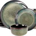 Dinnerware Sets(12Pcs) Serves for 4, Reactive Glaze Plates and Bowls Set with 10.6"dinner plates,8.3"Salad Plates,5.5"bowls, Modern kitchen tableware, Microwave safe, Set No.6 ((12 Pieces) Service for 4)