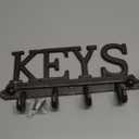 Notakia Vintage Cast Iron Key Holder for Wall with 4 Hooks - Decorative Rustic Farmhouse Key Organizer - Wall Mount Key Rack for Entryway - Includes Screws & Anchors (1pcs (Brown 4 Hooks))