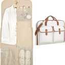 BAGSMART Large Garment Bags for Travel, Carry on Garment Bags for Hanging Clothes, Travel Suit Bag for Shirts Dresses Coats, Beige