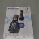 Panasonic Cordless Phone 2 Handsets System Expandable with Amber Backlit Display KX-TGC352B (Black)