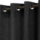 KOUFALL Black Curtains 108 Inches Long,Sheer Linen Bronze Grommet Aztec Curtains for Living Room Dining Room 2 Panels
