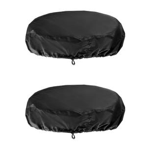 QWORK 55 Gallon Drum Cover, 2 Pack Durable Drum Cap Cover, Black