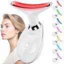 Facial Massager Red-Light-Therapy-for-Face and Neck, Face  culpting Wand with 7 Color (White)