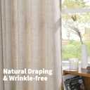YoungsTex Short Linen Kitchen Curtains 40 Inch Length for Window Over Sink, Semi Sheer Cafe Drapes Light Filtering with Rod Pocket Back Tab for Bathroom, 42 X 40 Inch, 2 Panels