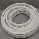 ICOOL 50 Ft. Mini Split Line Set, 1/4" & 3/8" O.D. Twin Copper Pipes, 3/8" Thickened PE Insulated Coil Copper Line with Nuts for Air Conditioner HVAC Refrigeration and Heating, without Fittings