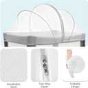 Mosquito Net for Pack N Play, Keep Cats Out, Netting Cover with 2-Way Zipper for Playpen, Foldable with Storage Bag, White