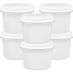 TUZAZO 12 Oz Food Storage Containers with Screw Lids, 6-Count Reusable Small Plastic Soup Containers for Portion and Meal Prep | Microwave-, Freezer-, Dishwasher-Safe | BPA Free