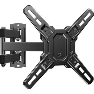 HUANUO Single TV Monitor Wall Mount Bracket for 17 to 34 Inch Screens, Holds up to 44 lbs, Full Motion Wall Mount Monitor with Articulating Arms, Swivel, Rotation, Tilt, Max VESA 200x200