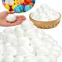 100 PCS Easter Foam Eggs,2.75 Inch White Smooth Craft Eggs,Blank Polystyrene Egg for Easter Spring Halloween Christmas Crafts DIY Painting Projects