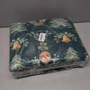 Artoid Mode Green Xmas Tree Mistletoe Christmas Area Rug, Winter Home Decor Low-Profile Non-Slip Washable Large Rug for Living Room Bedroom Farmhouse Dining Room Kids Playroom 5x7 Feet