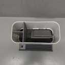 Toothbrush Holders for Bathrooms, Adjustable 6 Slots Electric Toothbrush and Toothpaste Holder, Cord-Friendly Detachable Bathroom Countertop Organizer with Front Ledge for Phone and Ring Holder (Grey and White)