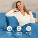 King Size 4 Piece Sheet Set - Comfy Breathable & Cooling Sheets - Hotel Luxury Bed Sheets for Women and Men - Deep Pockets, Easy-Fit, Soft and Wrinkle Free Sheets - Denim Blue Oeko-Tex Bed Sheet Set