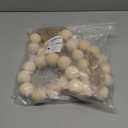 Extra Large Wood Bead Garland with 1.6" Diameter Wood Beads, Wooden Beads Garland with Tassels, Decorative Beads Home Decor, Farmhouse Beads Decor (Nature Beige, 67 Inches)