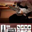 Electric Guitar Left Hand Beginner Kit, Solid Body 39" Electric Guitar HSS Pick Up for Starter, with 5W x 2 Amp, Bag, Digital Tuner, Capo, Strap, String,Cable, Picks, SST-S20L Black