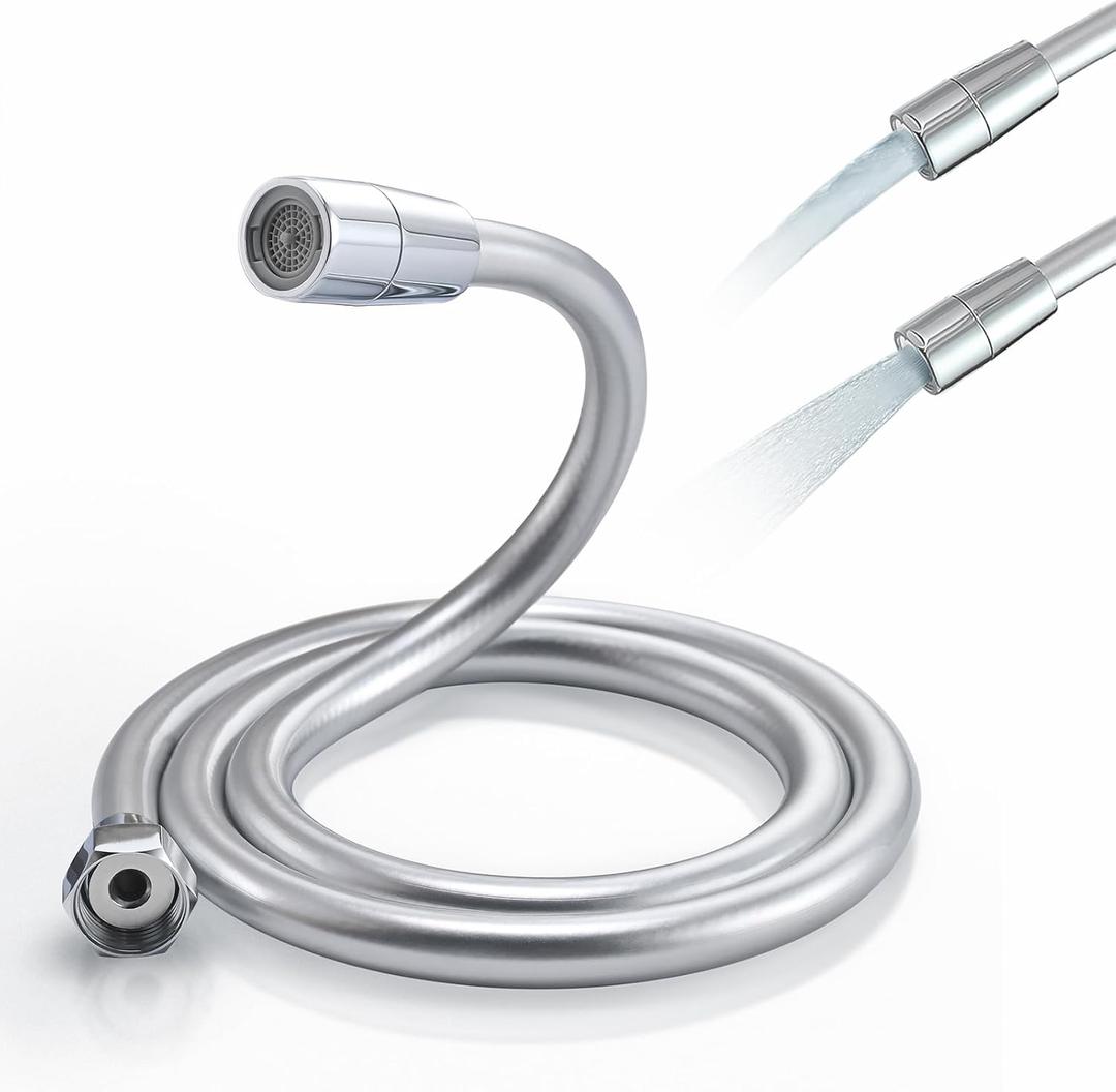 Sink Hose Nozzle for Washing Hair,4 Foot Faucet Sprayer Hose,Sink Hose Attachment for Portable Hand Held Shower Head Sprayer,Shampoo Sprayer Hose for Bathing Baby,Pets,Rinsing Vegetables (48 In)