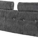 VEVOR Headboard Pillow, Queen Size Wedge Headboard Pillow with 2 Side Pockets and 2 Headrests, Bed Wedge Pillow with Washable Flannel Cloth, for Reading, Gaming, Resting, Working in Bed, Grey