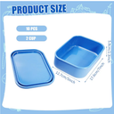 Silicone Freezer Trays with Lids Reusable Food Tray Freezing Molds Rectangle Containers for Food Preserving (Blue)