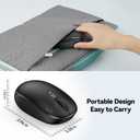 TECKNET Wireless Mouse, 2.4G Quiet Computer Mouse with USB Receiver, 4 Buttons Portable Cordless Mice for Chromebook, Laptop, PC, Mac, 800/1200/1600 DPI - Black
