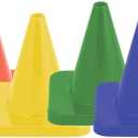 Champion Sports High Visibility Flexible Vinyl Cones for Sports Training, Agility Drills, Field & Gym Marking Sets