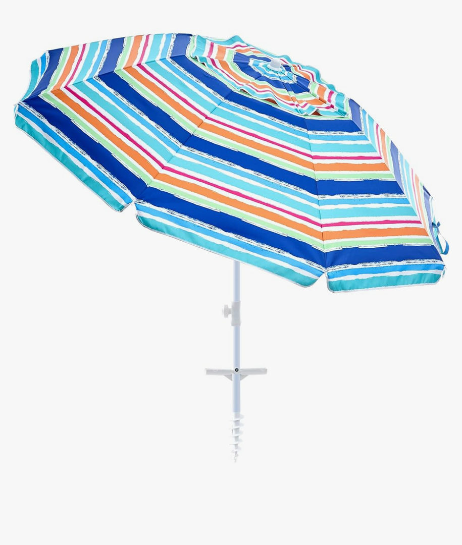 Outdoor Umbrella - Sun Protection, Rain Resistant, Windproof with Manual Open-Close Feature - Ideal for Beach, Camping, and Picnics 6.5 Ft