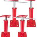 4 Pack Adjustable House Floor Jacks, 11"-16" Height Range Jack Post for Leveling, 3-5 Ton Lod Capacity Heavy-Duty Basement Support Screw Jack for House Foundation, Stairs, Porches, Roof Beams, Red