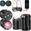 4 Pack Collapsible LED Camping Lantern, Consciot USB C Rechargeable and Battery Powered 2-in-1 Emergency Light with Flashlight and Magnetic Base, Power Outages Hurricane Supplies Survival Kits