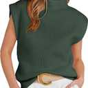 ANRABESS Women's Mock Neck Sleeveless Sweater Vest Casual Cap Sleeve Knit Pullover Tank Tops 2026 Fall Clothes M