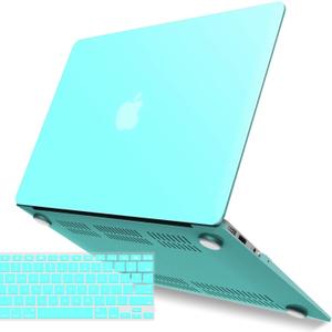 IBENZER Compatible with Old Version MacBook Air 13 Inch Case (2010-2017 Release). Models: A1466 / A1369, Plastic Hard Shell Case with Keyboard Cover for Mac Air 13, Turquoise, A13TBL+1 N (For Macbook Air 13'' A1466/A1369, Aqua)
