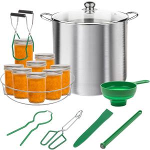21.5 QT, Stainless Steel Canning Pot with Rack Canning Supplies Starter Kit for Beginner Making Cans at Home