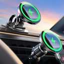LISEN for 15W MagSafe Car Mount Charger,Magnetic Wireless Car Charger for iPhone 16 Pro Max Accessories,Magnetic Phone Holder for iPhone 16e 15 14 13 12,Samsung with MagSafe,Gifts for Men Women (Black)