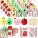 Wettarn 12 Sets Appreciation Fruit Gifts Cute Stress Balls with Support Gift Boxes Inspirational Party Favors for Employee Coworker Friends Office Positive Relief Desk Decor