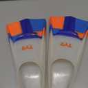 TYR Stryker Silicone Swim Fins - Adult Swimming Gear for Training and Racing (Medium, Orange/Blue/Clear)